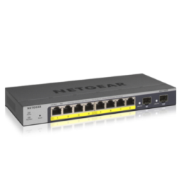 SWITCH POE+ GIGABIT SMART MANAGED PRO A 8 PORTE CON 2 PORTE SFP E     BUDGET POE DA 55 W OFFRE CONNETTIVITÀ E ALIMENTAZIONE AD A