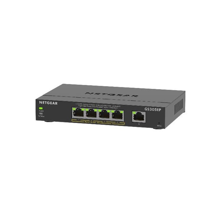 IL GS305EP È UN SWITCH GIGABIT ETHERNET SMART MANAGED PLUS POE+ CON 4 PORTE POE+ E UN BUDGET POE TOTALE DI 63 W PER L'ALIMENTAZI