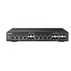 QSW-IM1200-8C FAN LESS INDUSTRIAL DESIGN 8 PORTS 10GBE SFP+/RJ45 4 PORTS 10GBE SFP+ RACK MOUNT/WALL MOUNT WEB MANAGED SWITCH