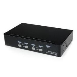 Switch KVM professionale USB VGA a 4 porte con hub - Commutatore VGA montabile su rack 1U 1920x1440 (SV431USB)