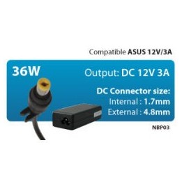 ALIMENTATORE 36W DA 19V 4,7A NETBOOK ASUS EEEPC