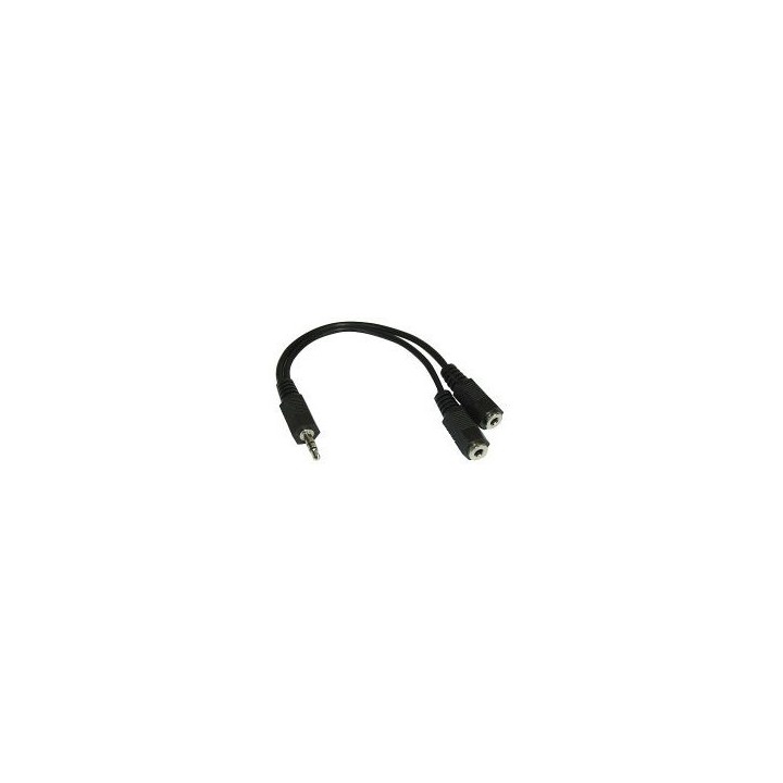 CAVO JACK 3,5mm M A 2 JACK F 0,2mt