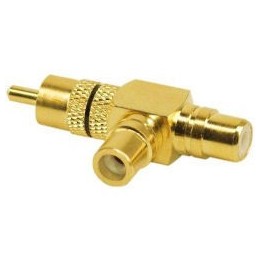 ADATTATORE AUDIO RCA M A 2X RCA F DORATO