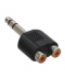 ADATTATORE JACK 6,3mm M a 2 RCA F