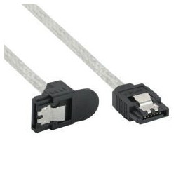 CAVO SATA 6gbs ROTONDO L-FORM CONNETTORE 90 GRADI 30cm TRASPARENTE