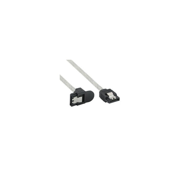 CAVO SATA 6gbs ROTONDO L-FORM CONNETTORE 90 GRADI 50cm TRASPARENTE