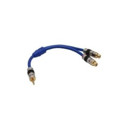 CAVO PREMIUM 2 RCA F A JACK M 3,5mm 0,25mt PIN DORATI