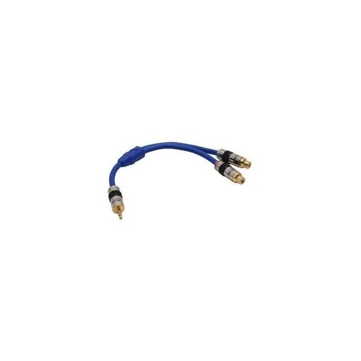 CAVO PREMIUM 2 RCA F A JACK M 3,5mm 0,25mt PIN DORATI
