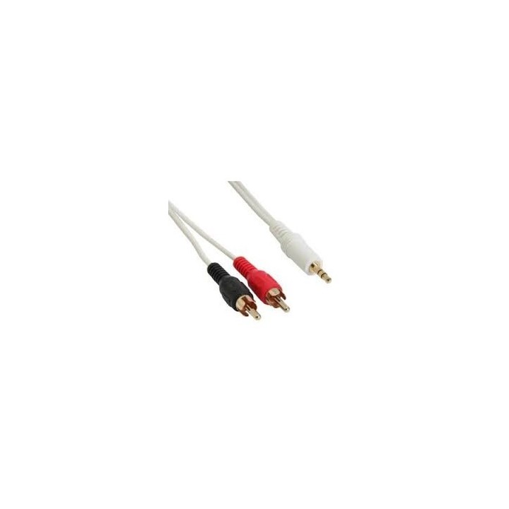 CAVO da  2 RCA M  a JACK M 3,5mm 1mt white