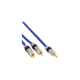CAVO premium da  2 RCA M  a JACK M 3,5mm 0,5mt pin dorati blu