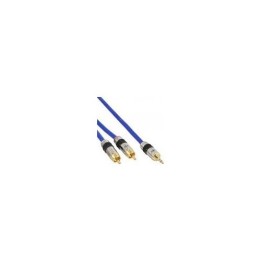 CAVO premium da  2 RCA M  a JACK M 3,5mm 1mt pin dorati blu