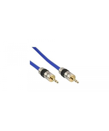 CAVO PREMIUM BLU JACK 3,5mm M A JACK M 10mt PIN DORATI