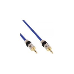 CAVO PREMIUM BLU JACK 3,5mm M A JACK M 1mt PIN DORATI