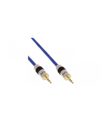 CAVO PREMIUM BLU JACK 3,5mm M A JACK M 1mt PIN DORATI