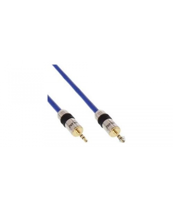 CAVO PREMIUM BLU JACK 3,5mm M A JACK M 20mt PIN DORATI