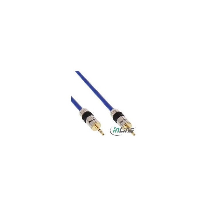 CAVO PREMIUM BLU JACK 3,5mm M A JACK M 5mt PIN DORATI