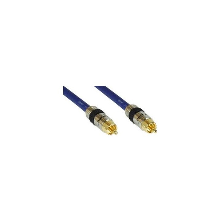 CAVO  BLU RCA premium 50 Ohm pin dorati 0,5mt