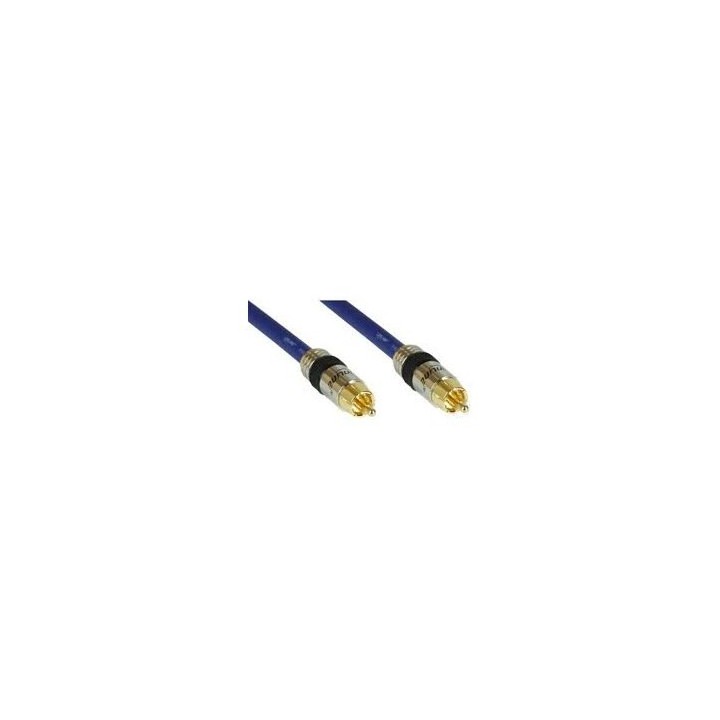 CAVO  BLU RCA premium 50 Ohm pin dorati 1mt
