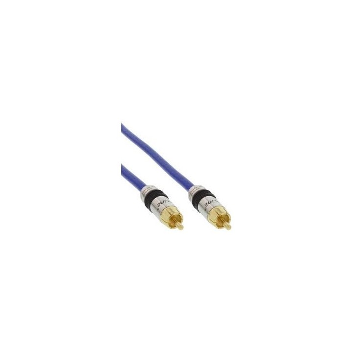 CAVO  BLU RCA premium 50 Ohm pin dorati 20mt