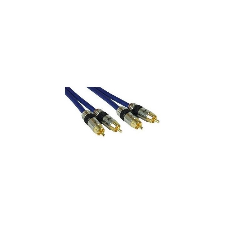 CAVO PREMIUM 2xRCA PIN DORATI 10mt