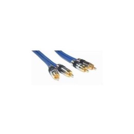 CAVO PREMIUM BLU 2 RCA M  a 2 RCA M M 3mt PIN DORATI