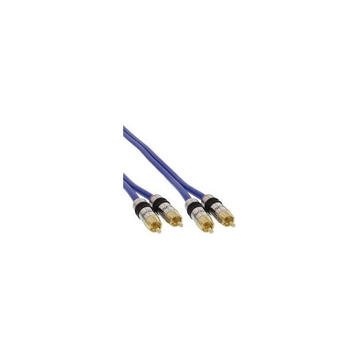 CAVO PREMIUM BLU 2 RCA M  a 2 RCA M M 7mt PIN DORATI