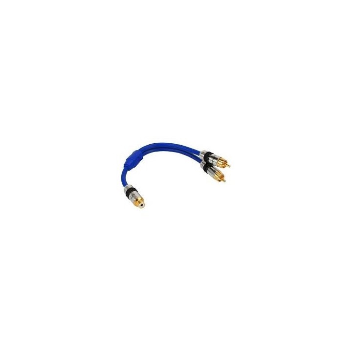 CAVO SDOPPIATORE premium 1 RCA F A 2 RCA M BLU