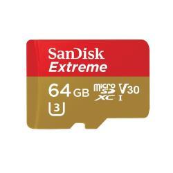 Extreme microSDXC 64GB SD Adapter for Action Sports Cameras - works with GoPro Messaging - 100MB/s A1 C10 V30 UHS-I U3