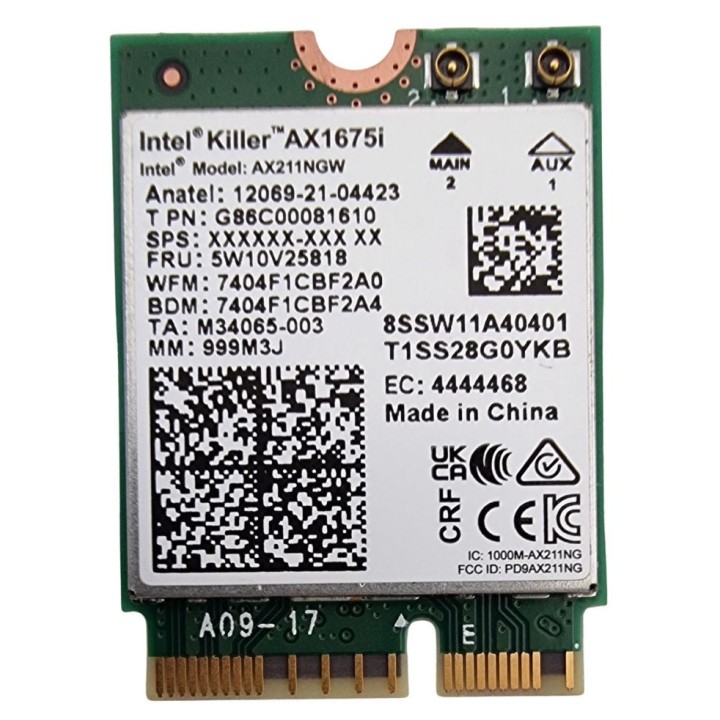 INTEL - Killer AX1675 WiFi 6E Gaming + Bluetooth 5.3 M.2