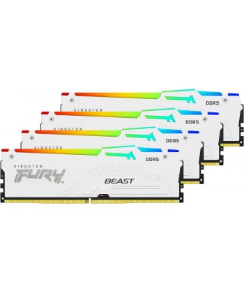 KINGSTON - 128GB Kit DDR5-5600 Fury Beast White RGB XMP CL40 (4x32GB)