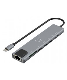 EWENT - Docking Station USB-C HDMI - Lan - USB - SD Card Reader