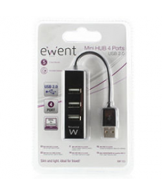 HUB USB 2.0 4 PORTE NERO