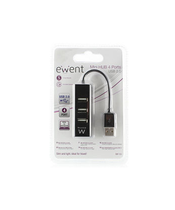 HUB USB 2.0 4 PORTE NERO