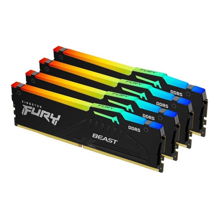 KINGSTON - 128GB Kit DDR5-5600 Fury Beast RGB XMP CL40 (4x32GB)