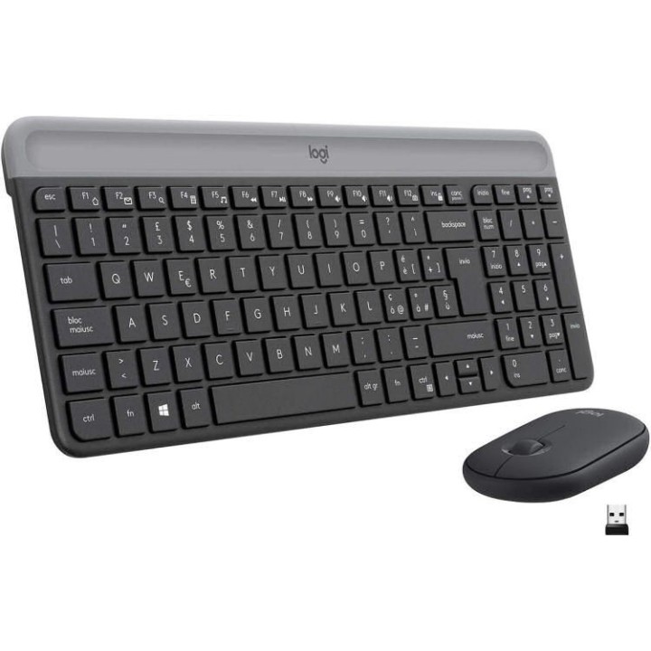 LOGITECH - MK470 Tastiera + Mouse Black Wireless
