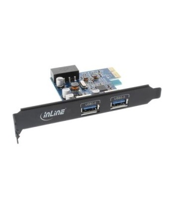 INLINE - SCHEDA USB 3.0 2 porte PCIe black ed + staffa low profile chip FL 1009