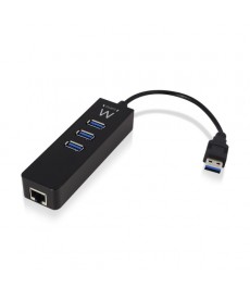 EWENT - HUB USB 3.1 3 PORTE E ADATATTORE ETHERNET