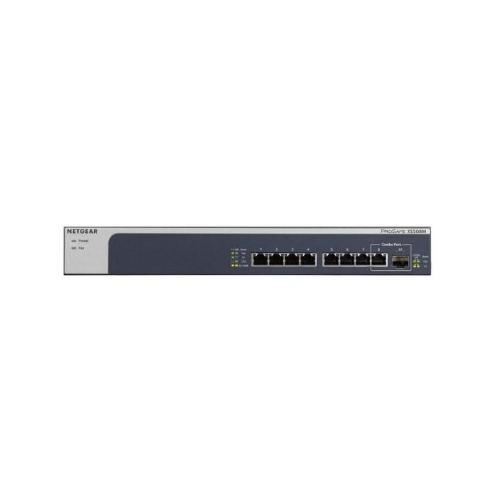 NETGEAR® 8-PORT 10-GIGABIT/MULTI-GIGABIT ETHERNET UNMANAGED SWITCH    WITH 1 SFP+ PORTS   DESKTOP   RACKMOUNT   8 X 1G/2.5G/5G/1