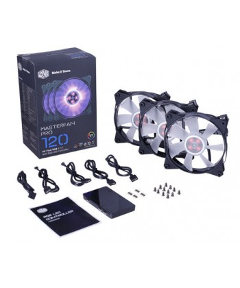 COOLER MASTER - Kit 3 Ventole 120x120 MasterFan Pro 120 Air Flow RGB + controller