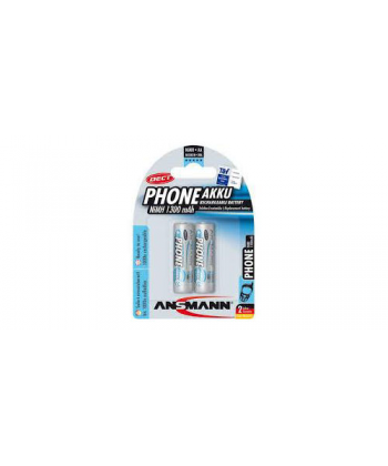 BATTERIE NI-MH AA RICARICABILE 1,2V 1300mAh 2PZ PER PHONE DECT