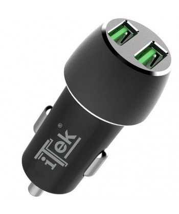ITEK - Alimentatore USB per auto 2 porte USB QC3.0 36W ricarica rapida