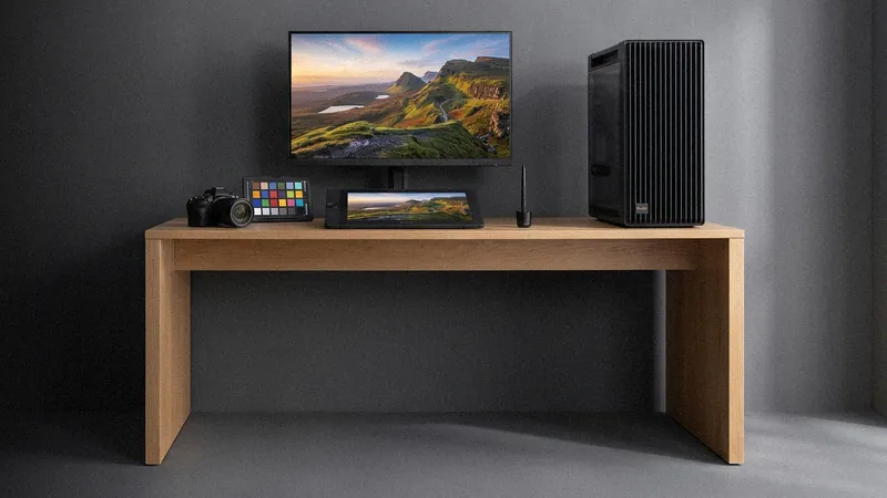 Workstation ProArt Powered by Asus in uno studio creativo con monitor e tavoletta grafica